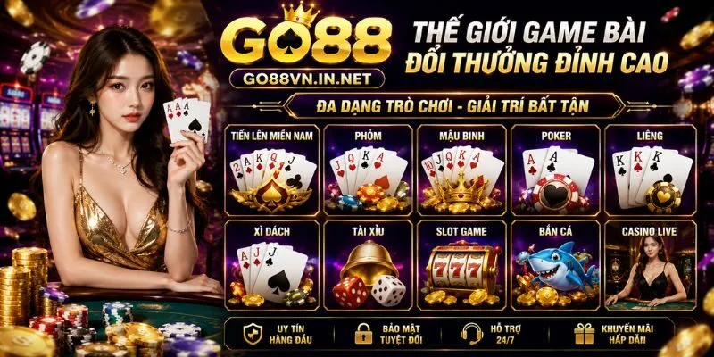 Bàn game bài trực tuyến hấp dẫn tại GO88